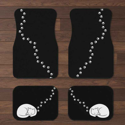 Tapis de sol pour voiture Cat Paw Trail – Ensemble de 4