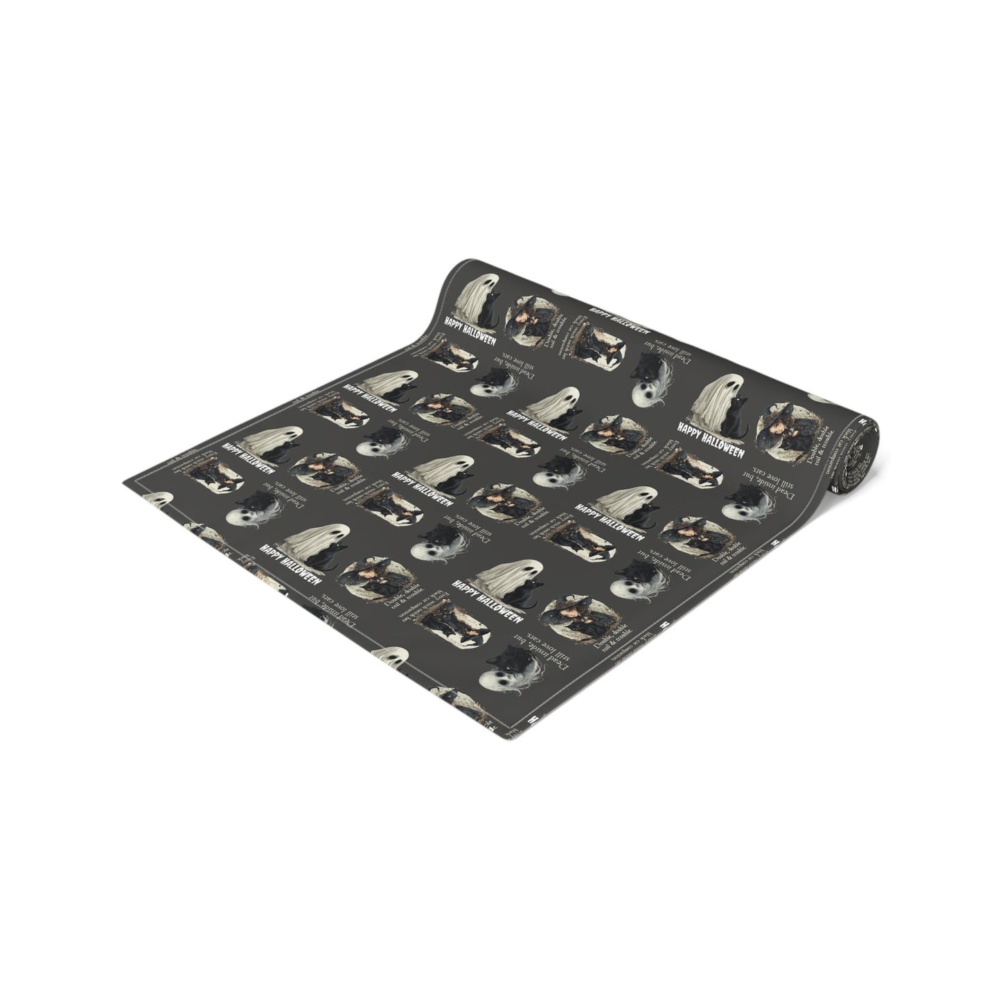 Whimsical Cat Halloween Table Runner for Spooky Celebrations - Korvel