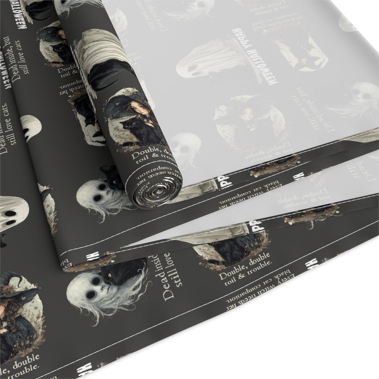 Whimsical Cat Halloween Table Runner for Spooky Celebrations - Korvel