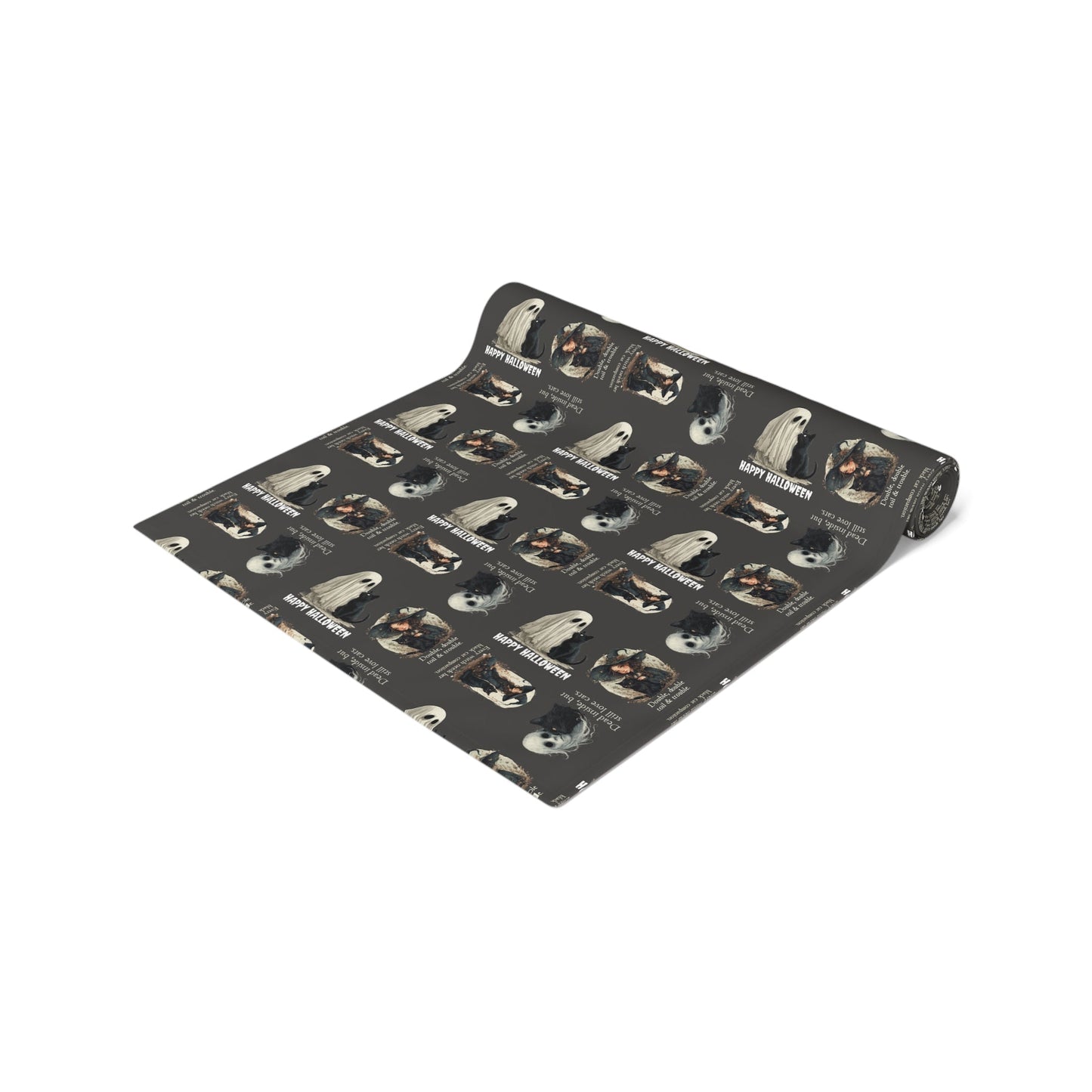 Whimsical Cat Halloween Table Runner for Spooky Celebrations - Korvel