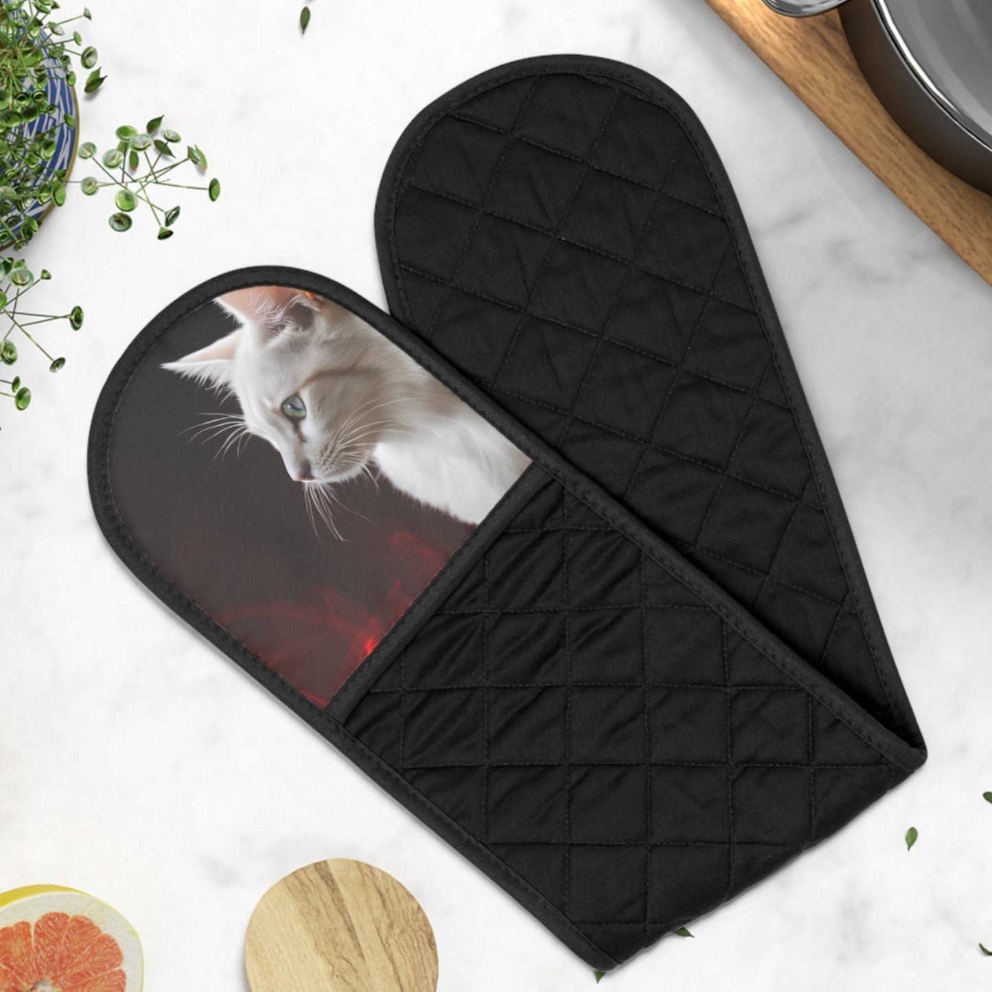 Gants de cuisine charmants sur le thème des chats pour les passionnés de cuisine
