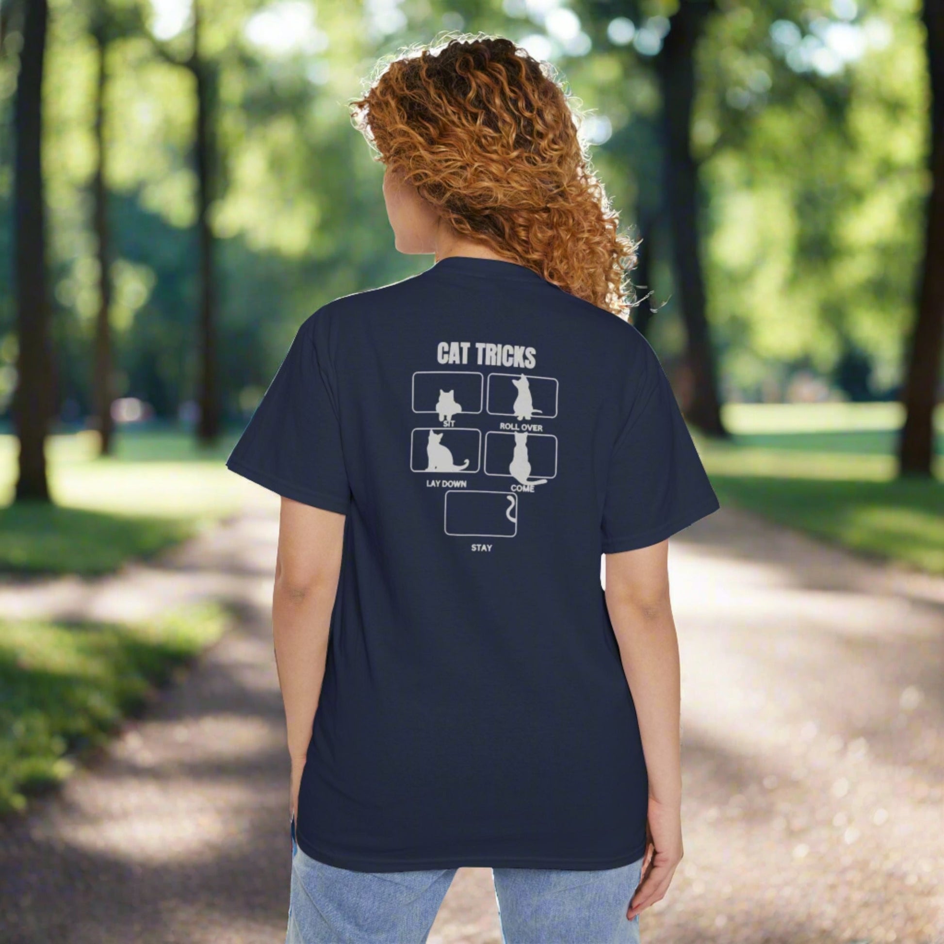 Purrfect Cat Tricks Unisex Heavy Cotton Tee with Pocket - Korvel