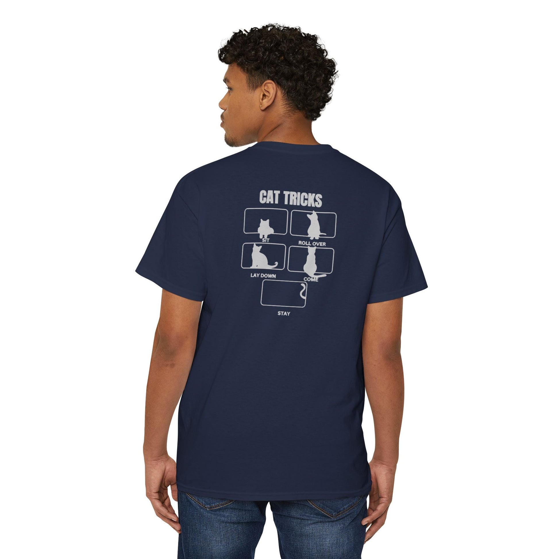 Purrfect Cat Tricks Unisex Heavy Cotton Tee with Pocket - Korvel