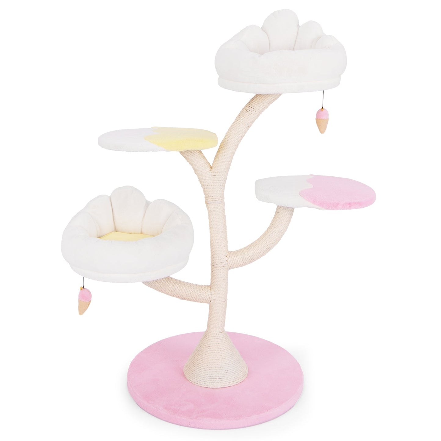 Multi-Layer Cat Tree with 2 Perches & Platforms - Pink