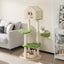 Torre de Escalada para Gatos de 55 Pulgadas con Cama Suave y Postes para Rascar - Verde