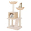 Tour de chat en cattail de 48 pouces avec poteaux à gratter et condo - Beige