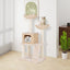 Tour de chat en cattail de 48 pouces avec poteaux à gratter et condo - Beige