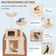 Tour de chat en cattail de 48 pouces avec poteaux à gratter et condo - Beige