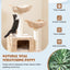 Tour de chat en cattail de 48 pouces avec poteaux à gratter et condo - Beige