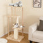 Torre para Gatos Moderna de Madera Multinivel con Tabla de Rasguño - 50 pulgadas