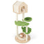 Torre de Escalada para Gatos de 55 Pulgadas con Cama Suave y Postes para Rascar - Verde