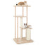 Torre para Gatos Moderna de Madera Multinivel con Tabla de Rasguño - 50 pulgadas