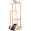 Torre para Gatos Moderna de Madera Multinivel con Tabla de Rasguño - 50 pulgadas