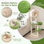 Torre de Escalada para Gatos de 55 Pulgadas con Cama Suave y Postes para Rascar - Verde