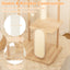 Torre para Gatos Moderna de Madera Multinivel con Tabla de Rasguño - 50 pulgadas