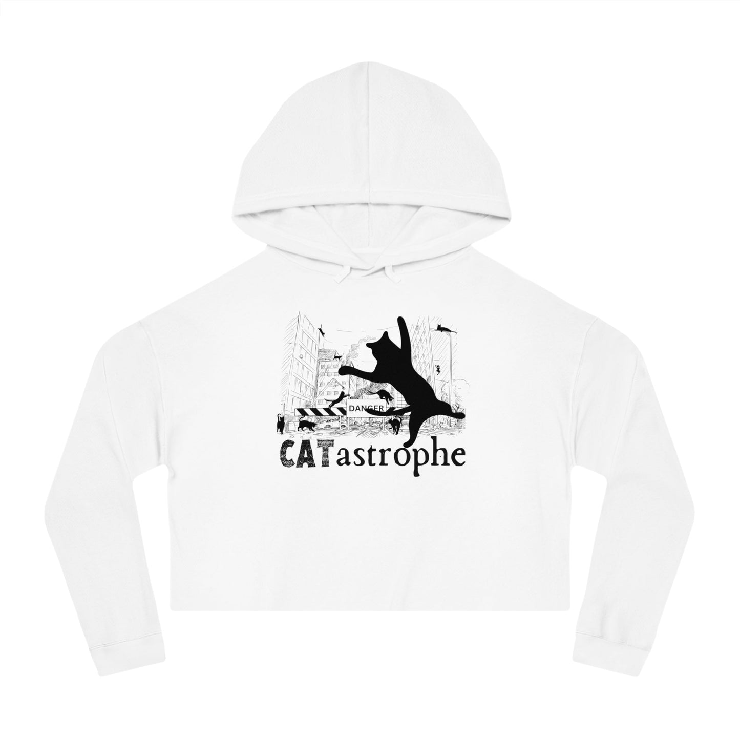 CATastrophe Women's Cropped Hooded Sweatshirt