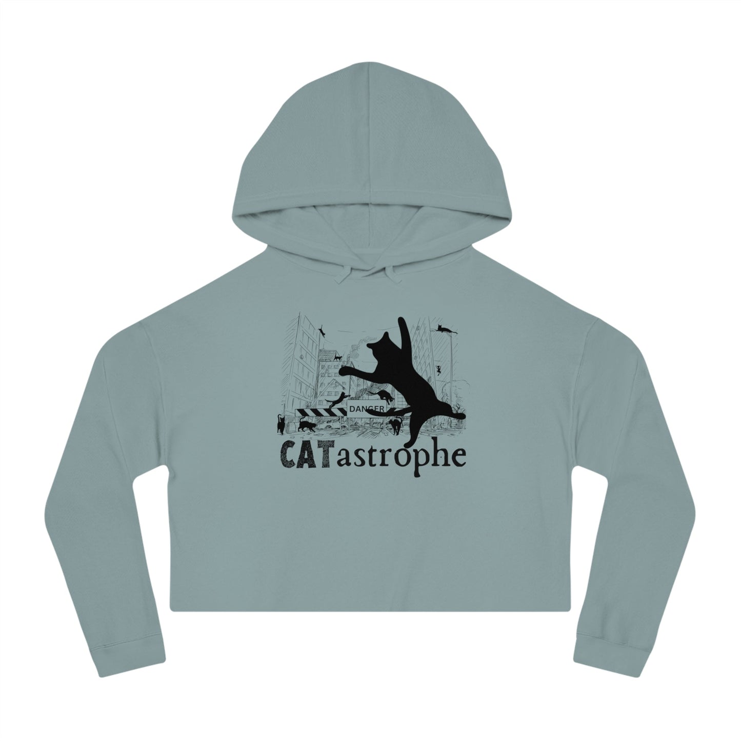 CATastrophe Women's Cropped Hooded Sweatshirt