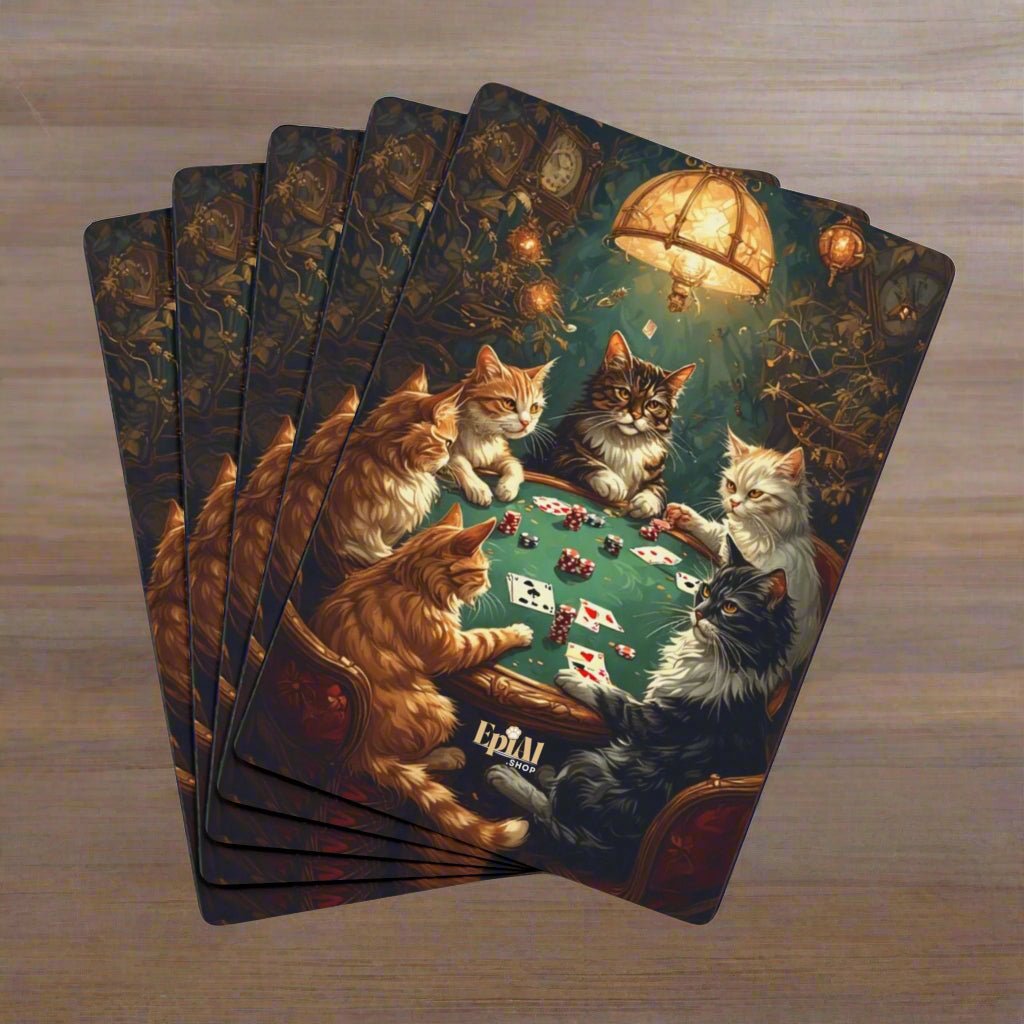 Cartes à Jouer Chats Jouant au Poker - Parfait pour les Amateurs de Chats