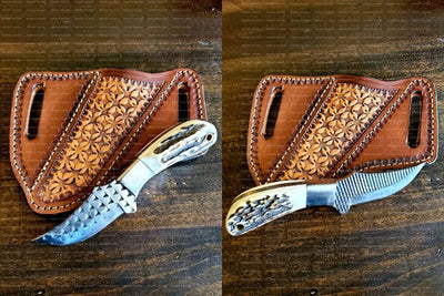 Authentic Western Knife & Leather Sheath - Frontier Heritage Set - Korvel