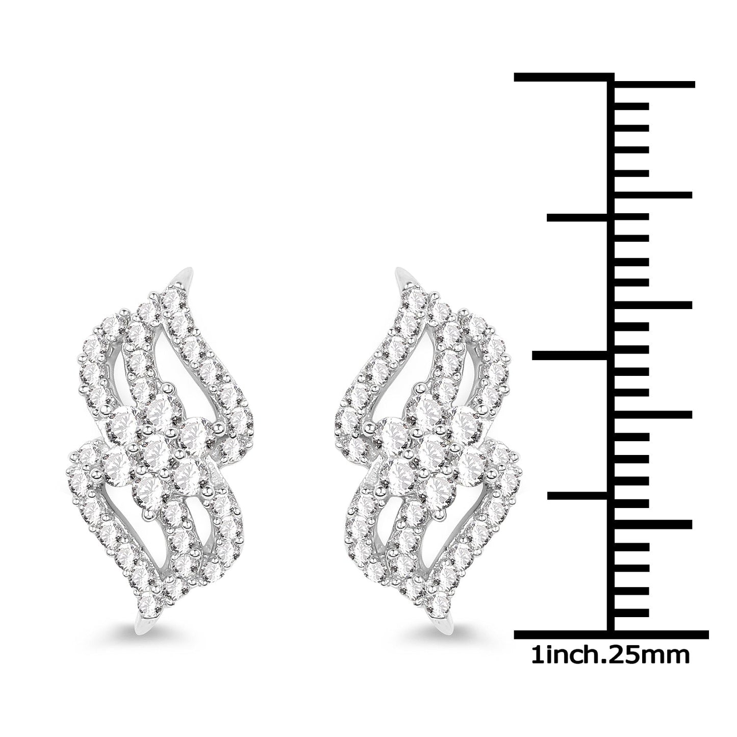 Pendientes de Diamante Blanco Genuino de 0.68 Quilates en Oro Blanco de 14K
