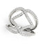 Bague à double bande en diamant au design entrelacé en or blanc 14 carats