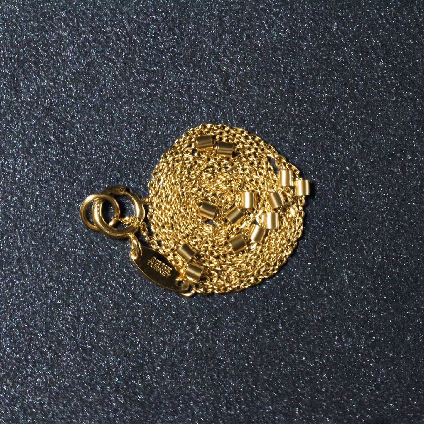 Cadena de Colgante con Enlaces de Perlas en Oro Amarillo de 14k