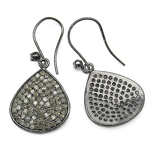 2.61 Carat Genuine Diamond .925 Sterling Silver Dangle Earrings