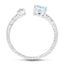 0.52 Carat Aquamarine and Diamond 14K White Gold Ring