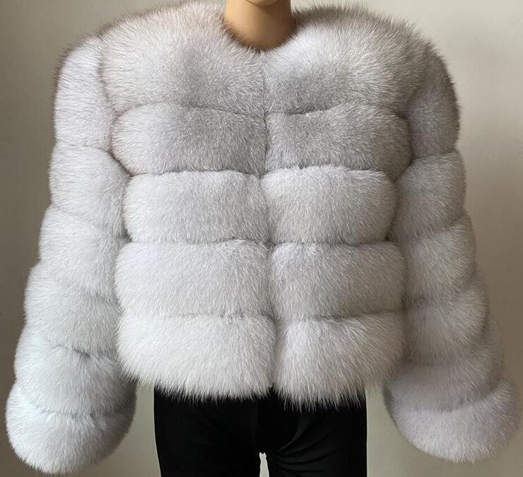 Elegant Faux Fur Patchwork Overcoat