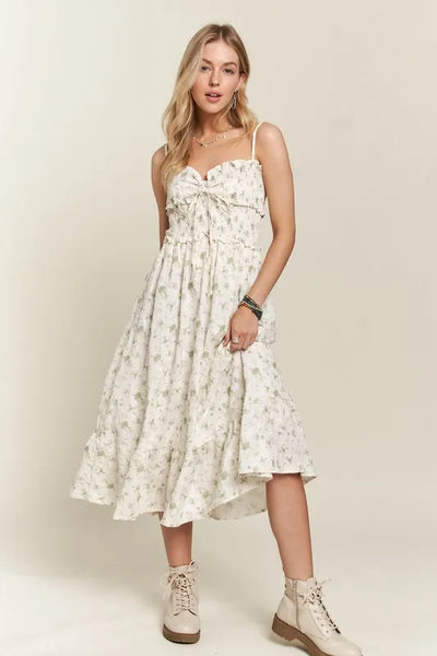Smocked Floral Sweetheart Neck Cami Dress for Women