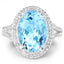 8.15 Carat Blue Topaz & White Topaz Sterling Silver Ring