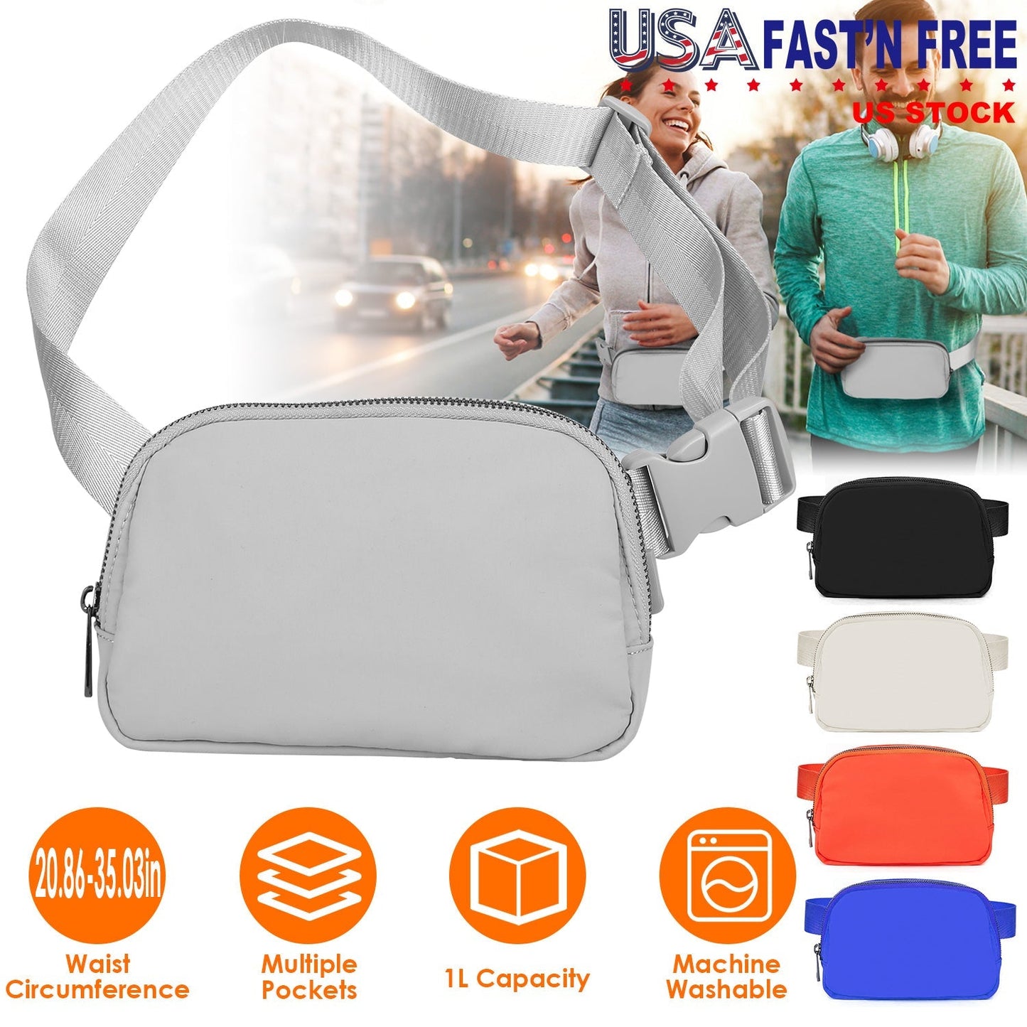GBruno Unisex Waist Pouch Belt Bag