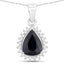 Pendentif en or blanc 14K avec saphir bleu de 2,09 carats et diamants