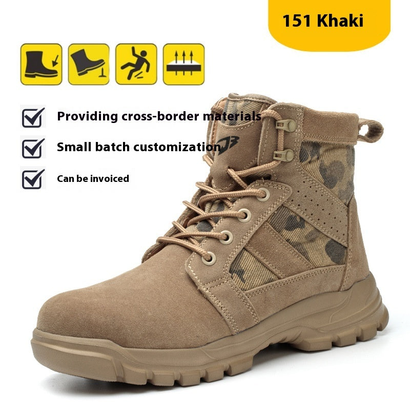 High-Top Steel Toe Combat Boots for Outdoor Protection