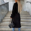Double-Breasted Lapel Split Jacket with Belt for Women