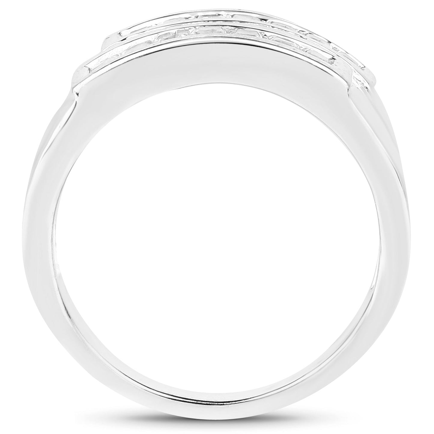Bague de fiançailles en saphir blanc de 0,70 carat en argent sterling