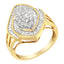 10K Yellow Gold Diamond Cluster Engagement Ring - Size 6