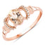 Bague de fiançailles en morganite et diamant de 0,75 carat en or rose 14K