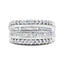 14K White Gold Diamond Modern Band Ring - Size 7