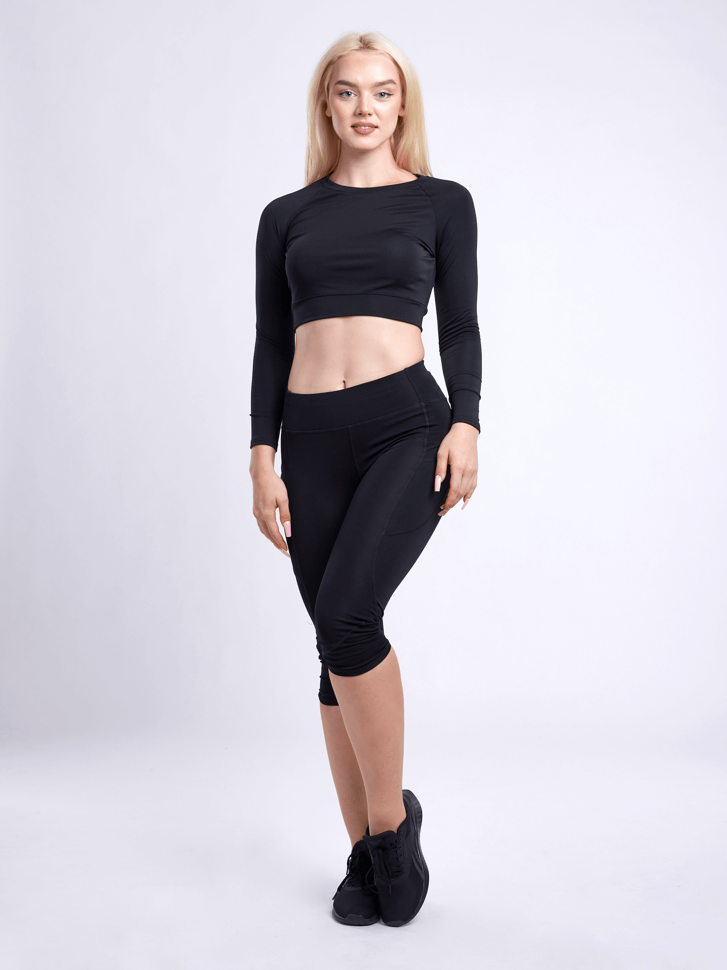 JupiterGear Mid-Rise Capri Fitness Leggings with Pockets