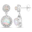 2.27 Carat Genuine Ethiopian Opal and Diamond Earrings in Sterling Silver