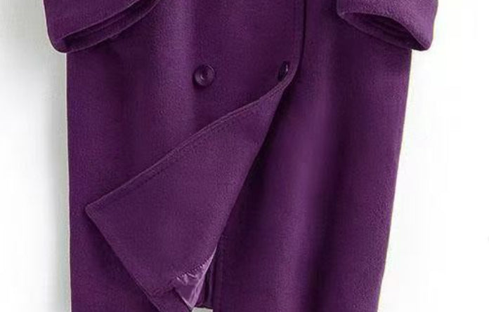 Manteau long slim en laine double face pour femmes