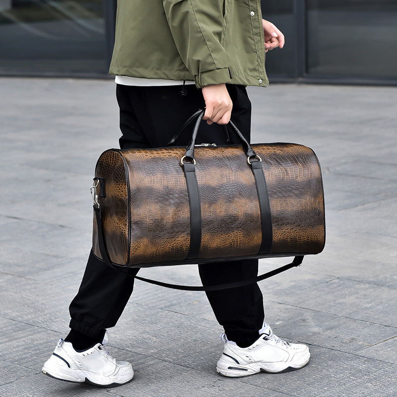 Bolsa de Viaje Personalizada con Patrón de Cocodrilo para Hombre