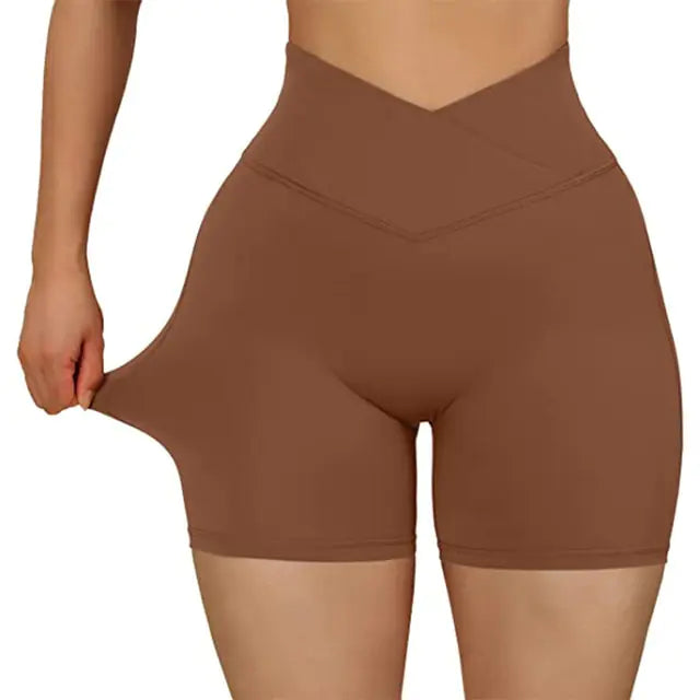 Shorts de Yoga Sin Costuras de Cintura Alta para Mujeres