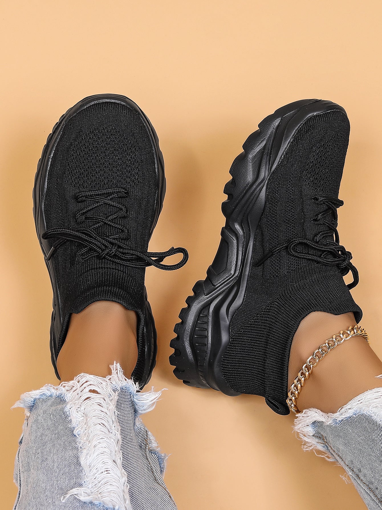 Baskets respirantes en tricot Fly pour femmes grandes tailles