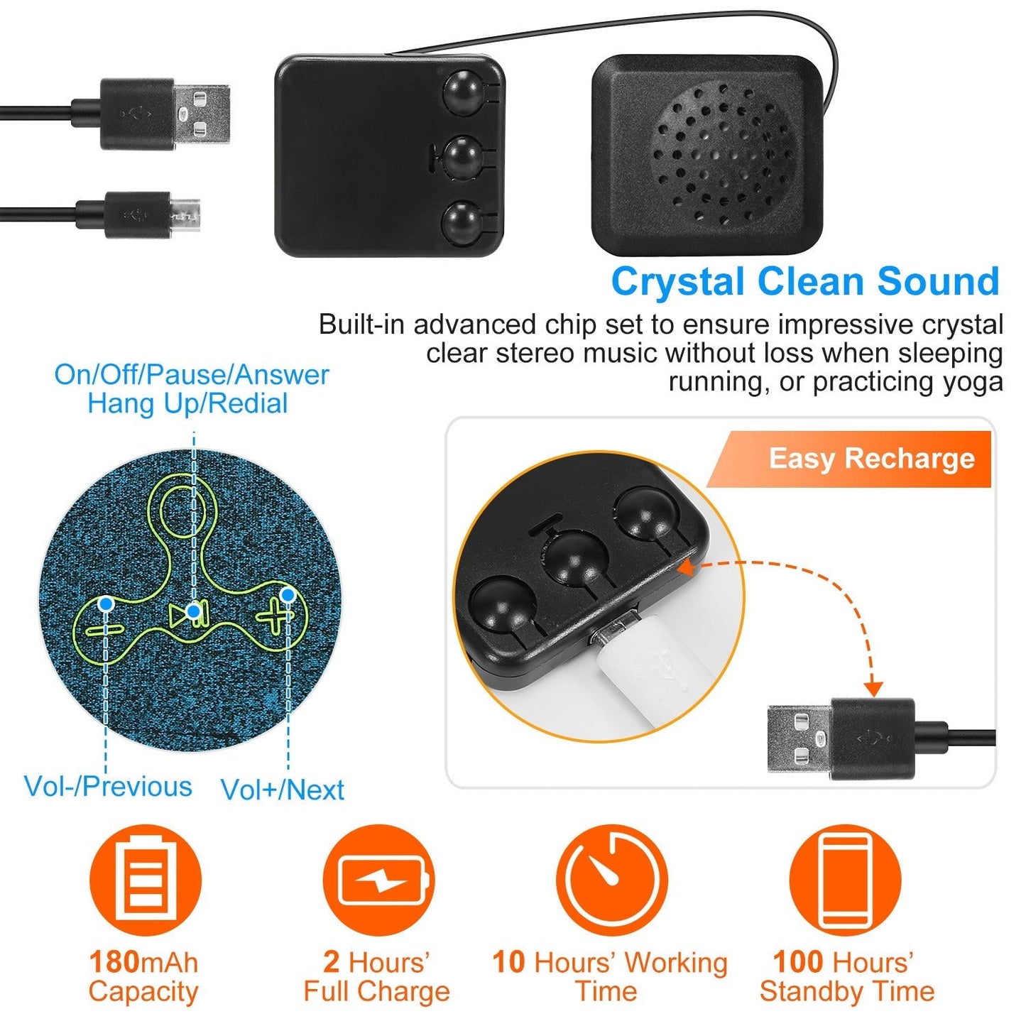 Wireless Sleep Headband with HD Speakers for Active Lifestyles