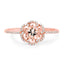 Anillo de Compromiso de Morganita y Diamante de 0.54 Quilates en Oro Rosa de 14K