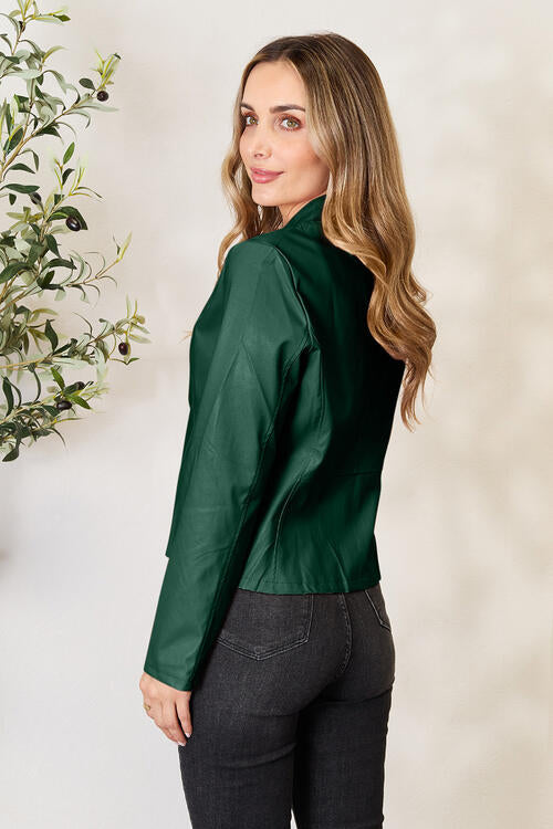 Veste zippée classique à col pour femmes pour une élégance au quotidien