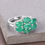 3.33 Carat Zambian Emerald & White Zircon Sterling Silver Ring