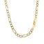 Cadena Figaro Sólida Pave de Oro Amarillo de 14K de 4.0mm